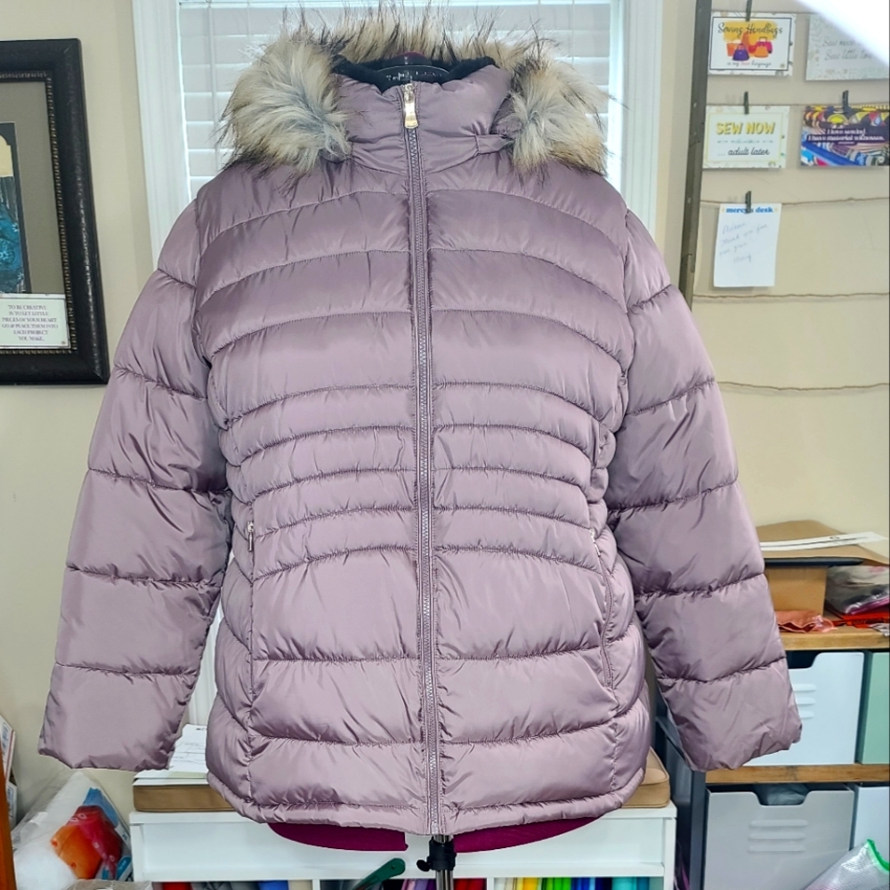 Calvin Klein Puffer Coat in lavender